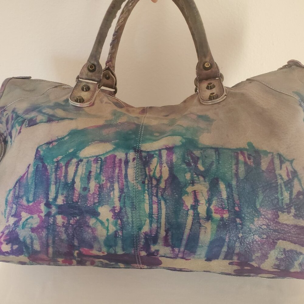 Balenciaga Graffiti giant City Bag Purse pink blue purple green grey gray silver - Picture 6 of 16